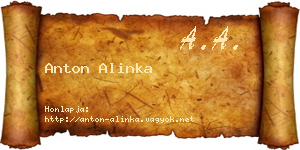 Anton Alinka névjegykártya
